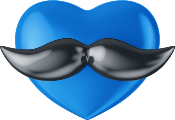 Blue heart with a mustache for Father's Day