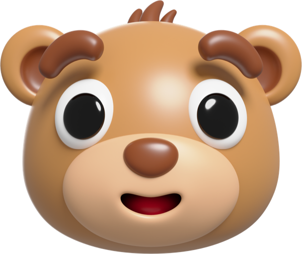 Smiling teddy bear face