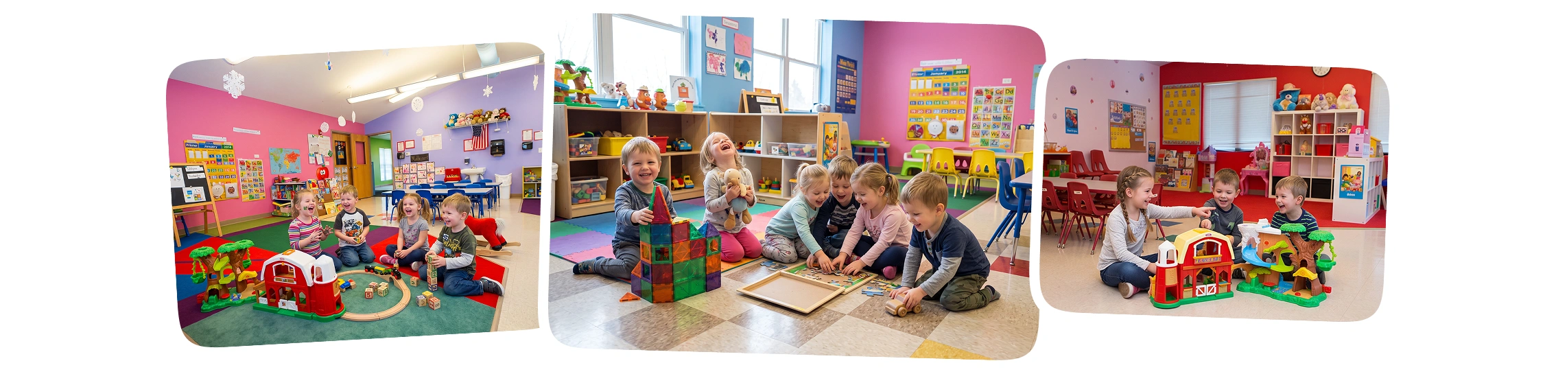 Children playing in ABCD Academy classrooms