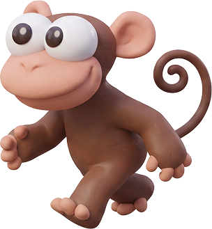 Cheerful monkey mascot